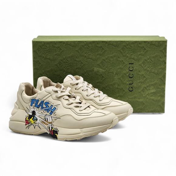 Gucci x Disney Rhyton Donald Duck Flash Women's Sneakers EU 39 US 9 - preowned - Picture 1 of 13